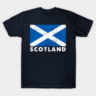 Faded Style Scottish Flag Design T-Shirt